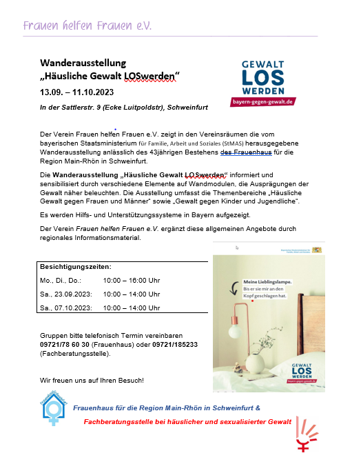 Wanderausstellung Häusliche Gewalt LOSwerden